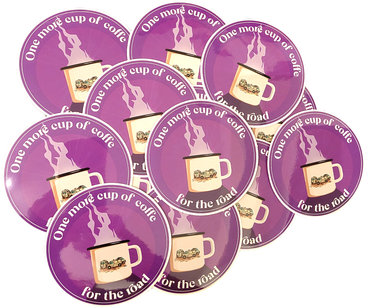 Sticker: One more cup of coffe(e) for the road